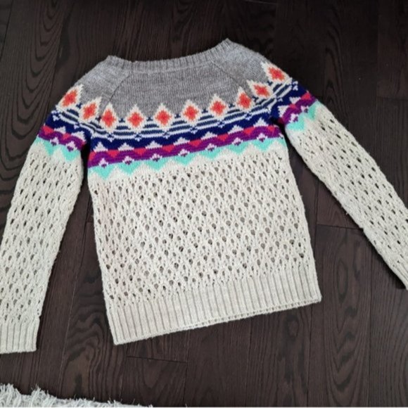 American Eagle multicoloured wool blend knit sweater - Picture 4 of 6